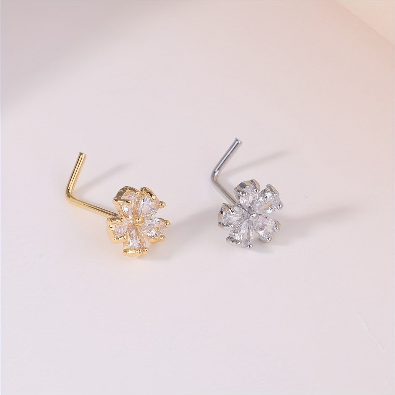 Women's Flower Nose Rings Studs, Hypoallergenic Jewelry